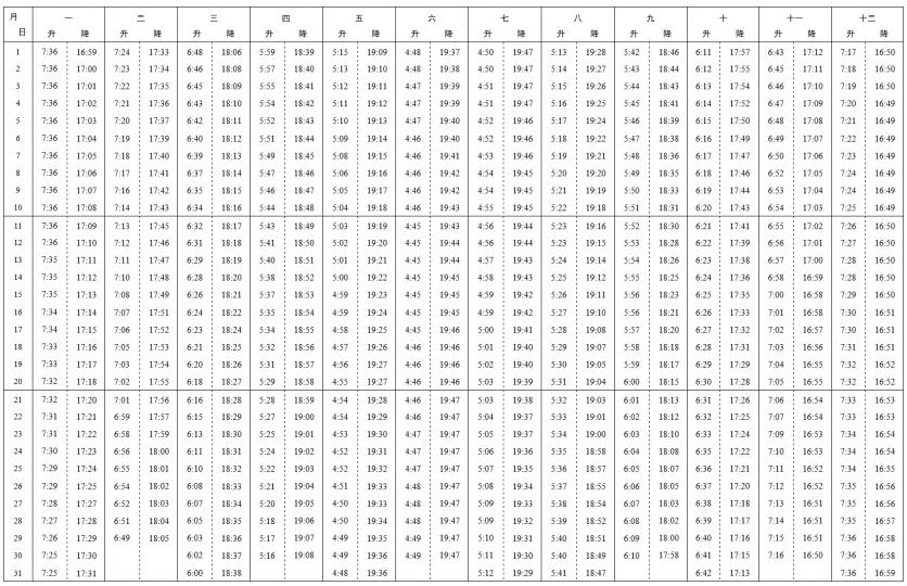 2024年北京天安門升旗時(shí)間和降旗時(shí)間 2024年北京天安門升旗時(shí)間和降旗時(shí)間