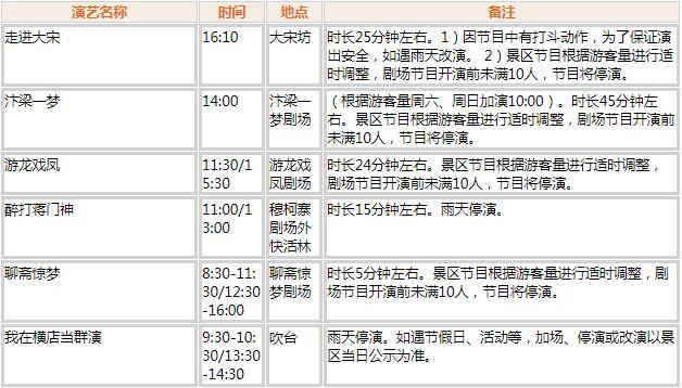 橫店影視城劇組動態(tài)及表演時間 橫店影視城劇組動態(tài)及表演時間