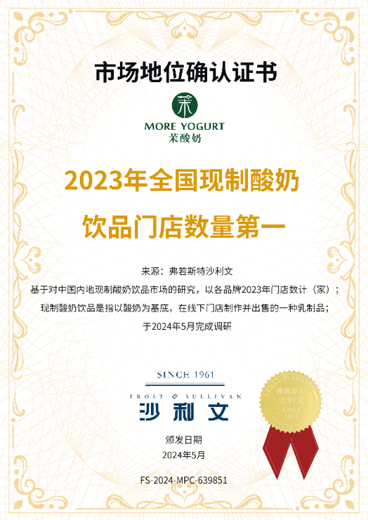 現(xiàn)制酸奶飲品先行者茉酸奶獲“中國牛油果酸奶奶昔首創(chuàng)者”認(rèn)證(圖2) 現(xiàn)制酸奶飲品先行者茉酸奶獲“中國牛油果酸奶奶昔首創(chuàng)者”認(rèn)證(圖2)