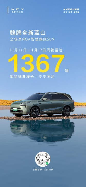 “青出于藍”含金量還在上升 魏牌全新藍山第46周銷量1367輛！