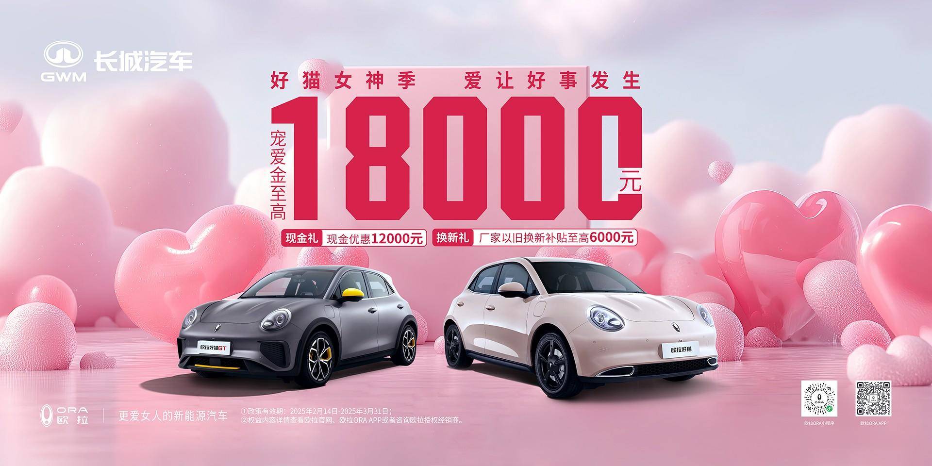 全系限時(shí)鉅惠至高18000元 歐拉好貓開(kāi)啟新年購(gòu)車福利(圖1) 全系限時(shí)鉅惠至高18000元 歐拉好貓開(kāi)啟新年購(gòu)車福利(圖1)